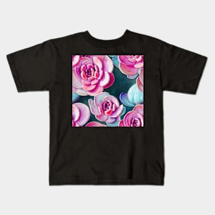 Watercolor succulent pattern Kids T-Shirt